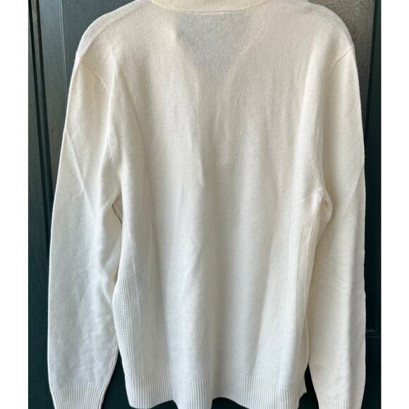 NWOT AG Green Label Half Zip Sweater M Cashmere Blend Cream Soft Luxury Knit - Picture 5 of 8